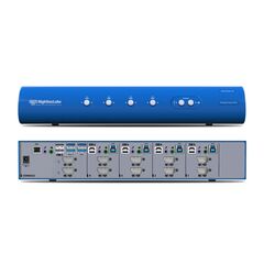 DK42PHU-N 4 Port Dual-Head Commercial KVM Switch, 2xDP/HDMI, USB Type-A, 3.5mm Audio Jack