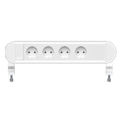 2A0WF4A1 Power Module with 4xSchuko Socket/1xTunnel, White, Colour: White (Fascia/End Cap), White (Body)