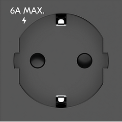MP-DE(B) Europe Power Socket, Black, Colour: Black