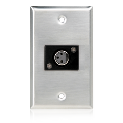 SG-XLR-F1 Single Gang Stainless Steel Plate with (1) Female 3 Pin XLR