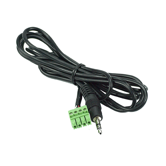 440R2983-06 Audio Cable, 3.5mm Stereo Phone, 4 Pin Phoenix, Black, 1.8m