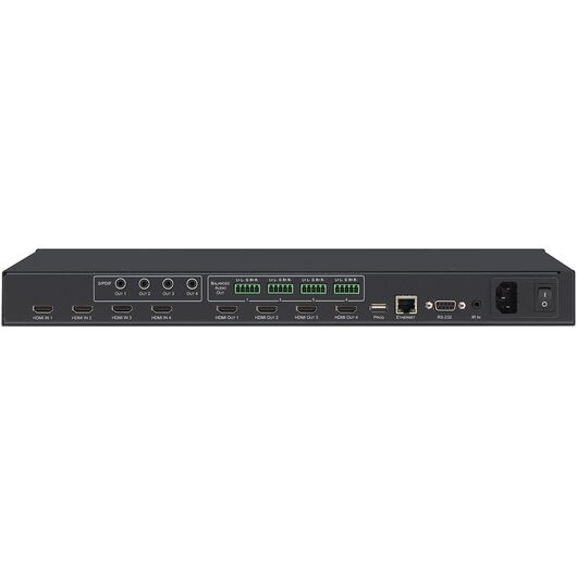 VS-44H2A 4x4 4K HDR HDCP 2.2 Matrix Switcher with Audio De-embedding, 3 image